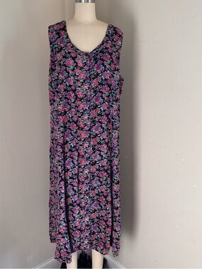 Vintage Blair floral maxi dress with button front